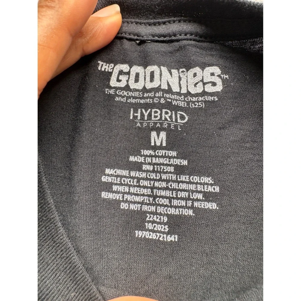The Goonies Hybrid Apparel Skull Treasure Map Graphic T-Shirt Black Mens Medium